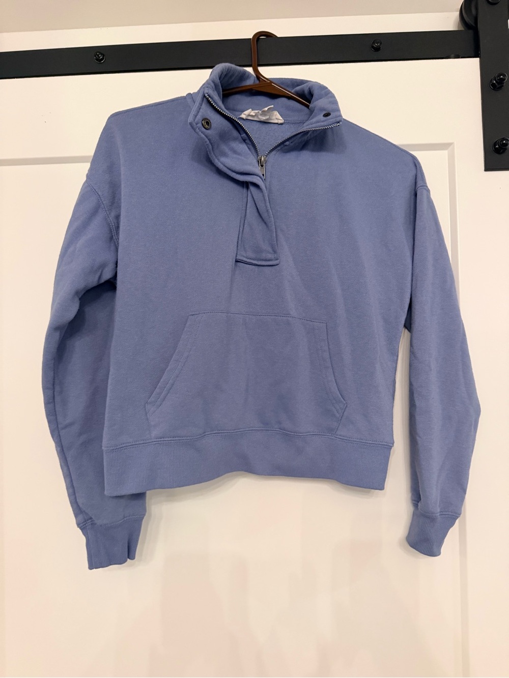 Hippie Rose Lavender Half-Zip Crop Sweatshirt